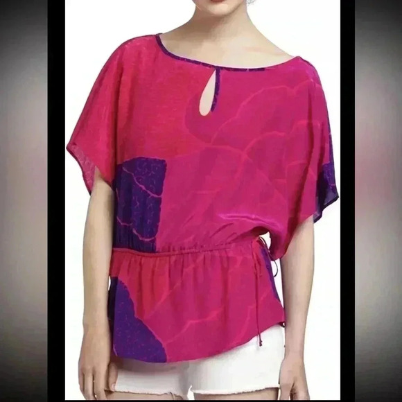 Trina Turk Darshan Silk Blouse - Picture 1 of 5